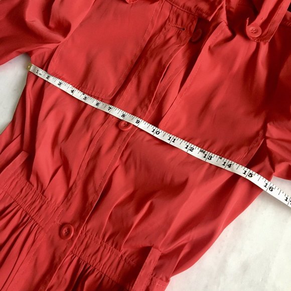 United Colors Of Benetton Women’s Lightweight Red Rain Coat Hood Size 38 XS - Picture 5 of 8